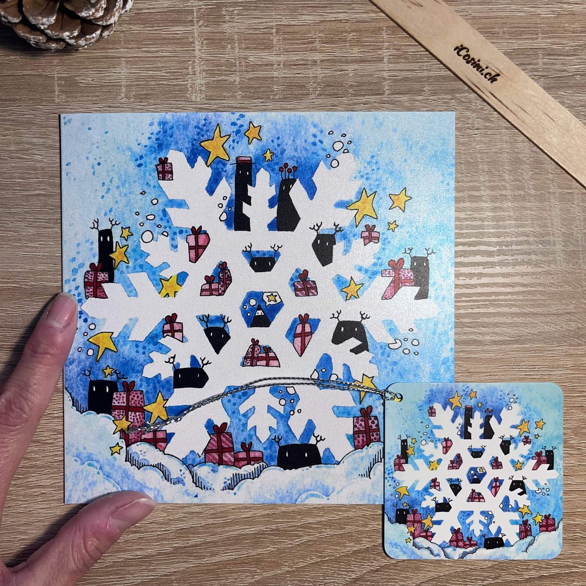 Christmas card Snowflake
