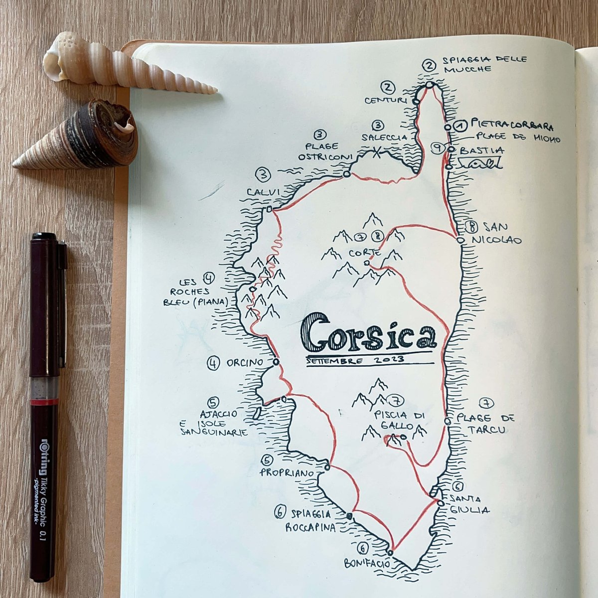Mappa della corsica